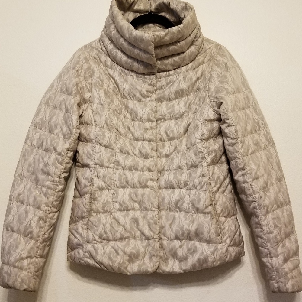 Eddie Bauer Lace Patterned Down Puffer Jacket - image 1